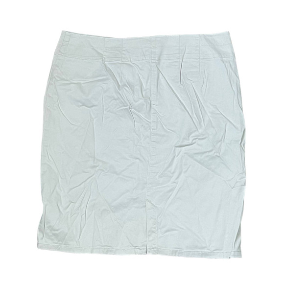J.Jill Live In Chino Pencil Skirt Two Button Stretch Beige Split Back Women Sz.4 - Picture 8 of 8